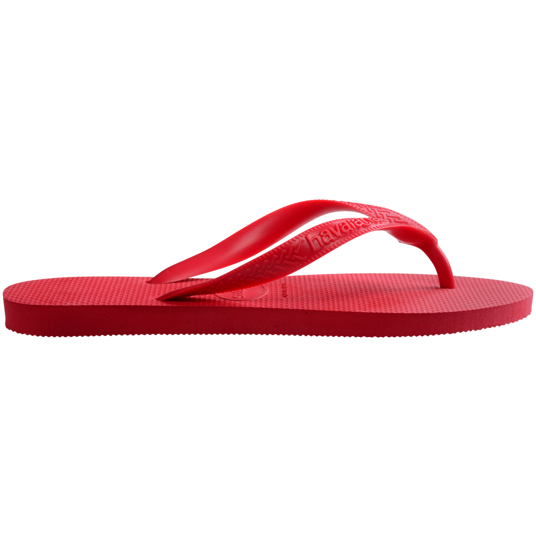 Kids' red flip flops side view