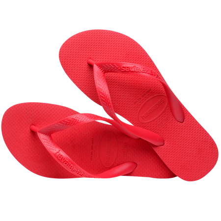 Kids' red flip flops alternate top view