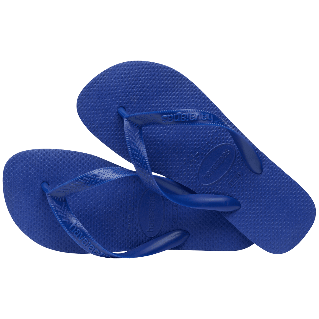 Men's cobalt blue flip flop alternate top view