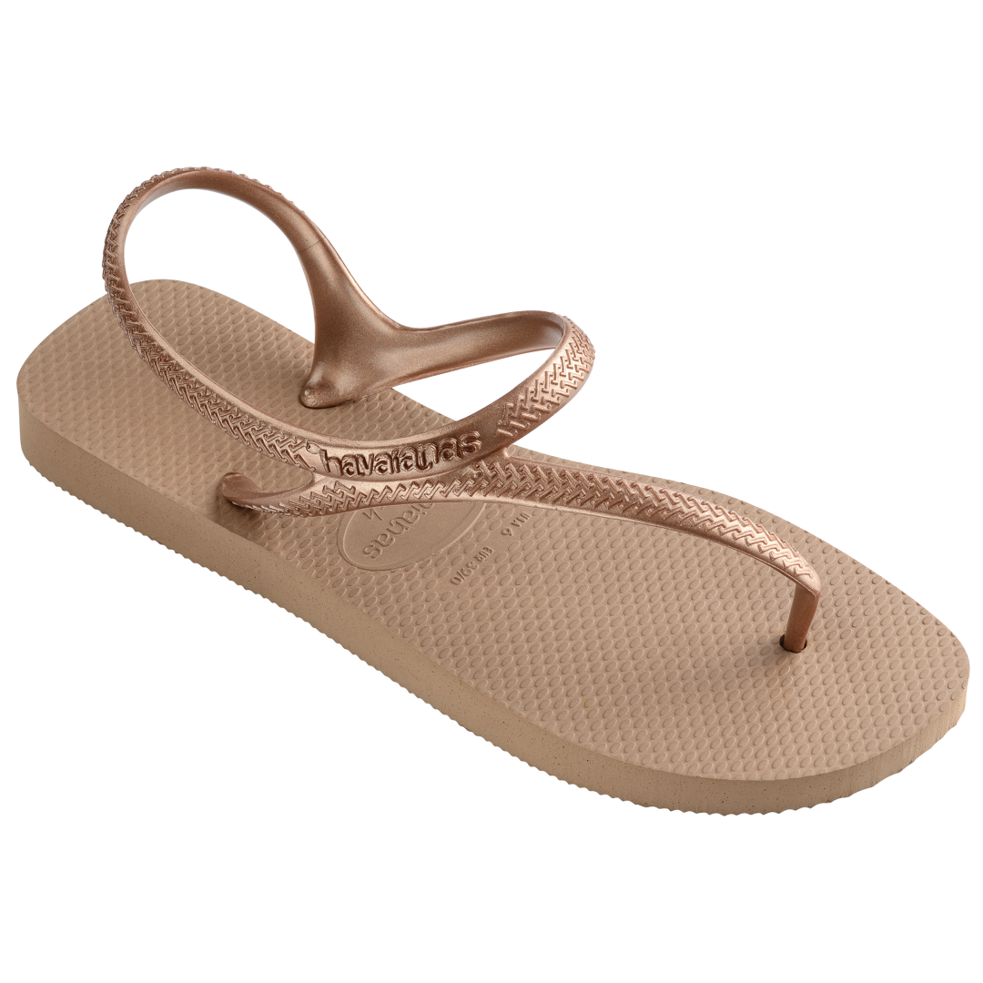 Sand colored sandal 3/4 view