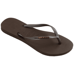 Women's Slim Logo Metallic Flip Flops