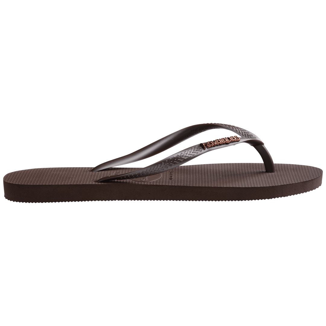 Women's Slim Logo Metallic Flip Flops