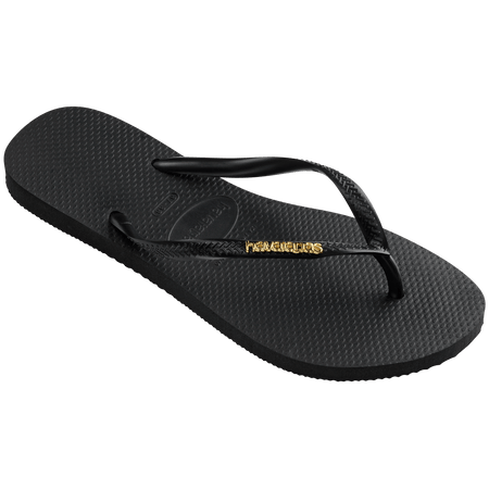 Kids' Slim Logo Metallic Flip Flops