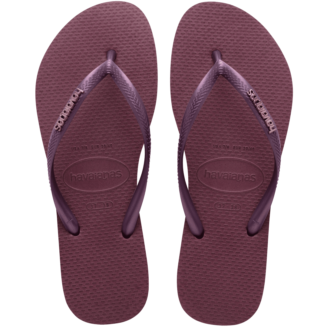 Women's Slim Logo Metallic Flip Flops