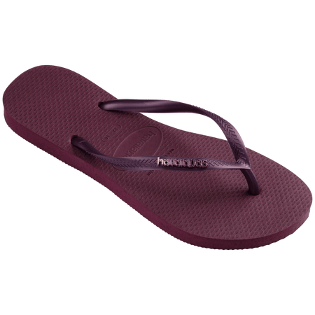 Women's Slim Logo Metallic Flip Flops