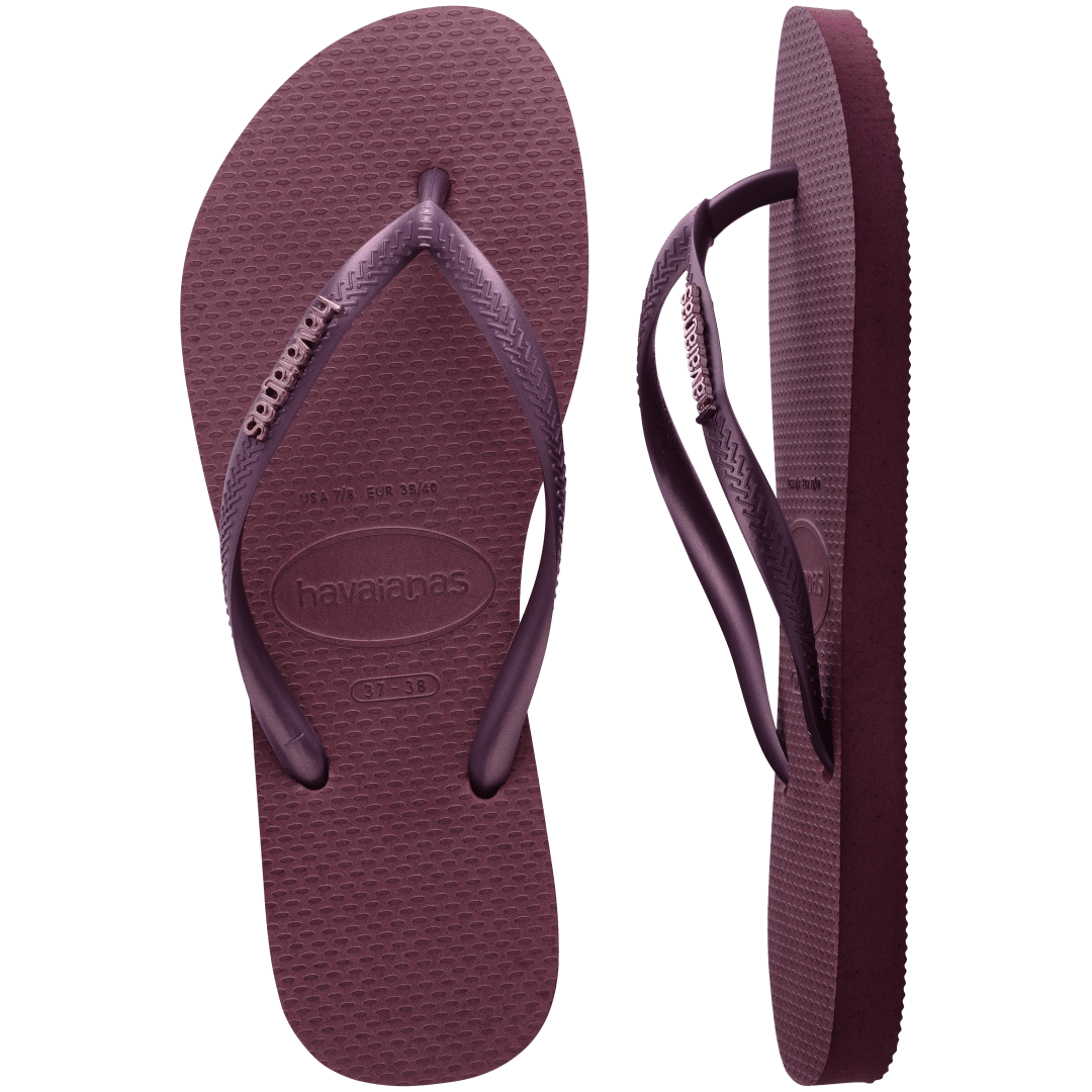 Women's Slim Logo Metallic Flip Flops