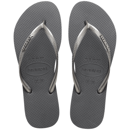 Women's Slim Logo Metallic Flip Flops