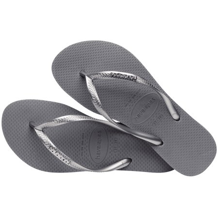 Women's Slim Logo Metallic Flip Flops