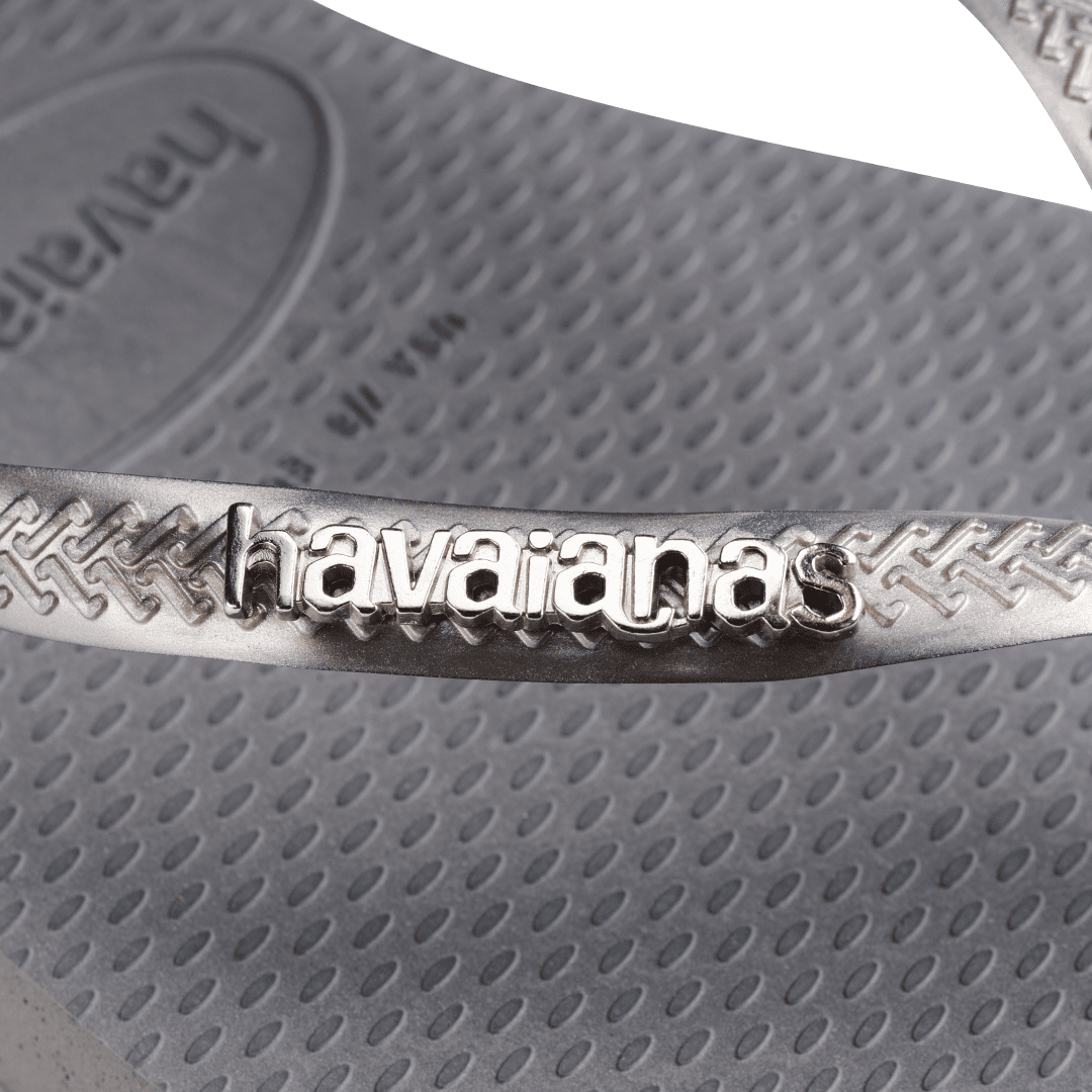 Women's Slim Logo Metallic Flip Flops