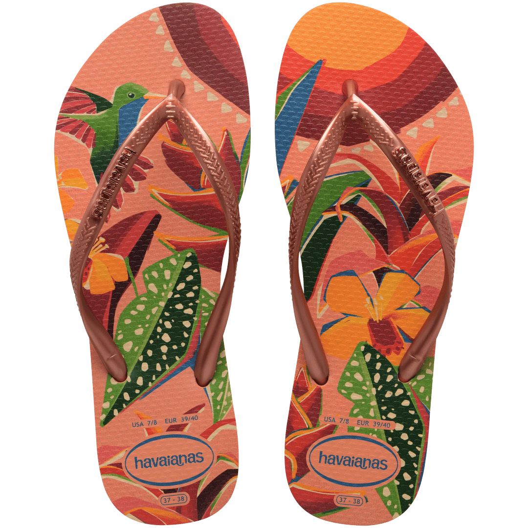 Women's Slim Tropical Flip Flops