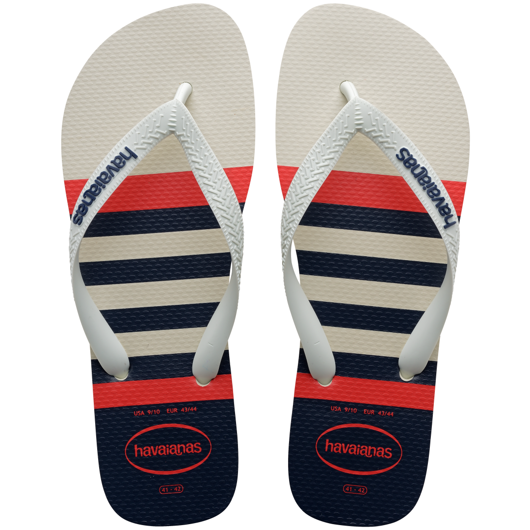 Men's Top Nautical Flip Flops White/White/Navy Blue | Havaianas