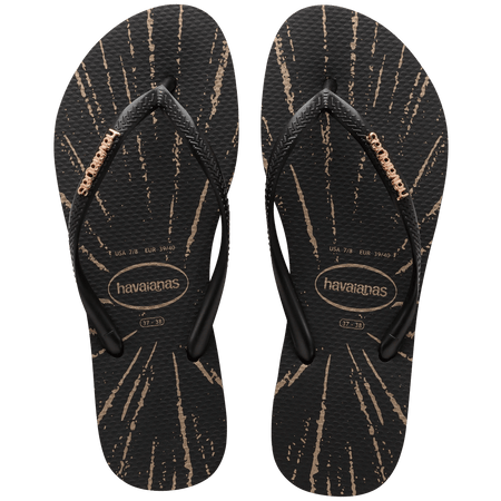 Women's Metallic Print Slim Flip Flop