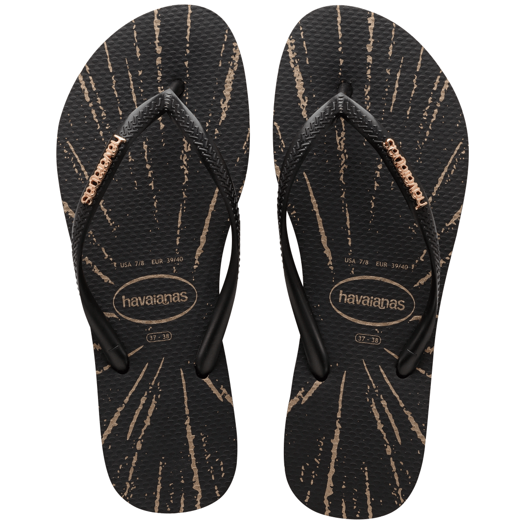 Women's Metallic Print Slim Flip Flop