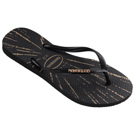 Women's Metallic Print Slim Flip Flop