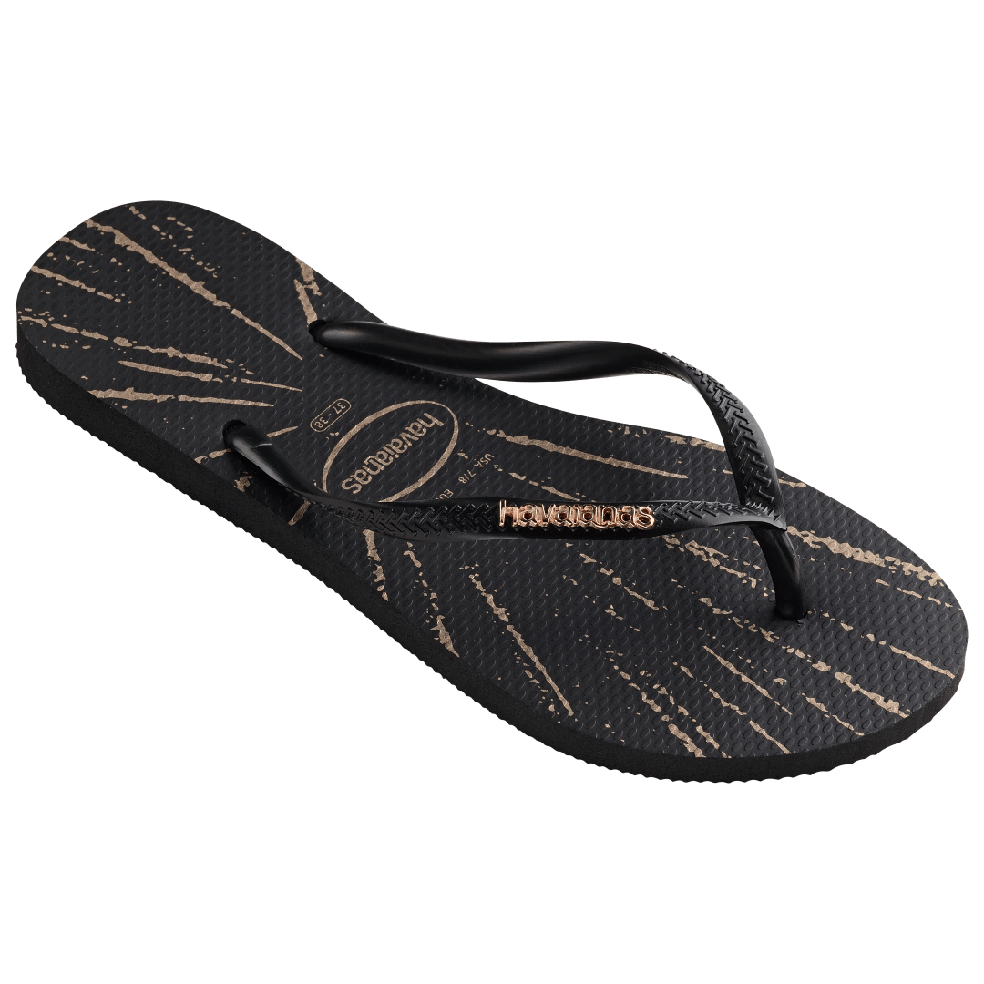 Women's Metallic Print Slim Flip Flop