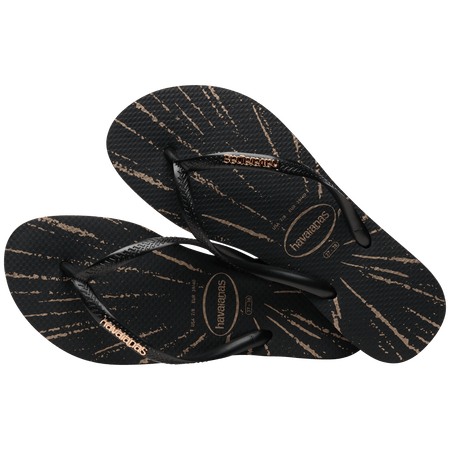 Women's Metallic Print Slim Flip Flop