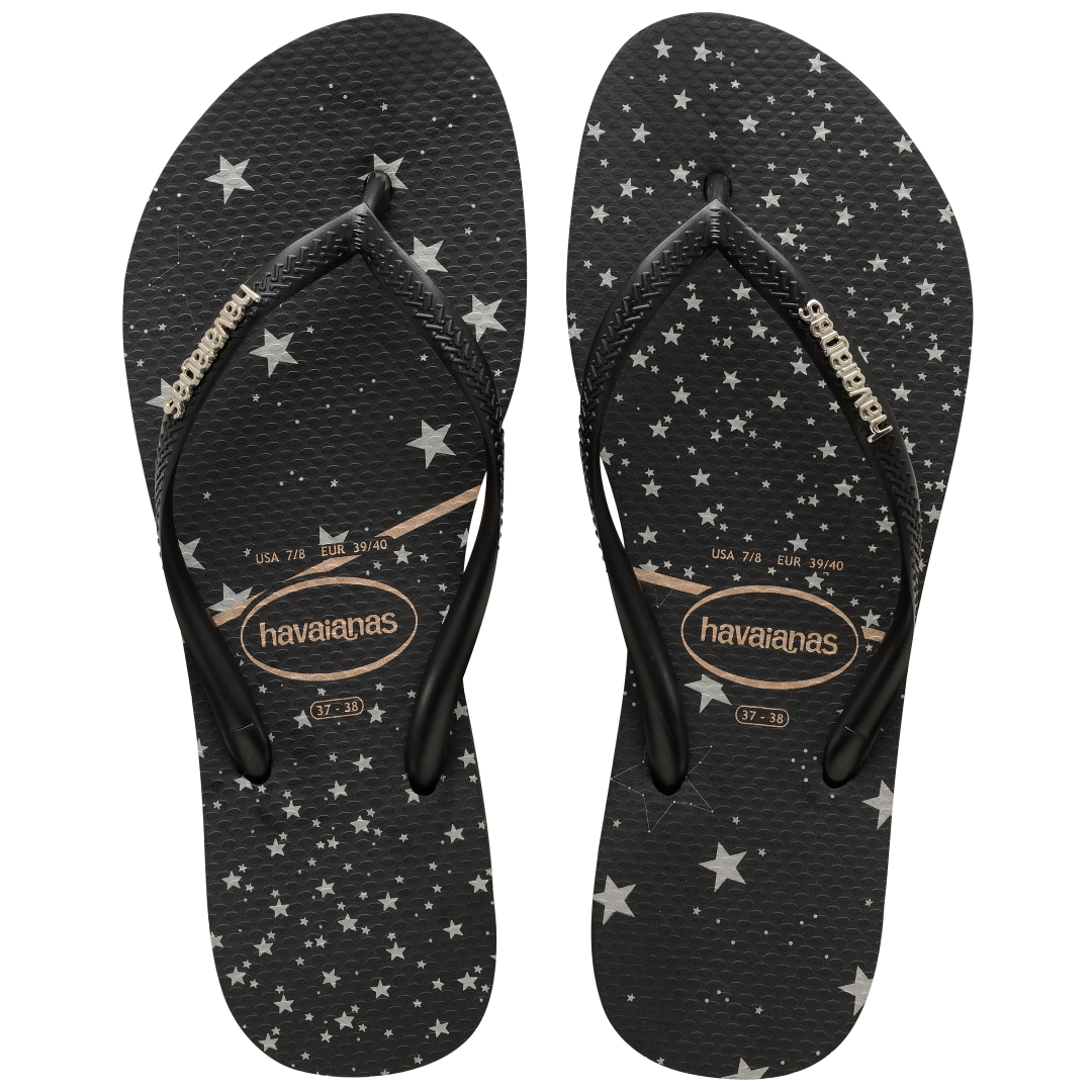 Women's Metallic Print Slim Flip Flop