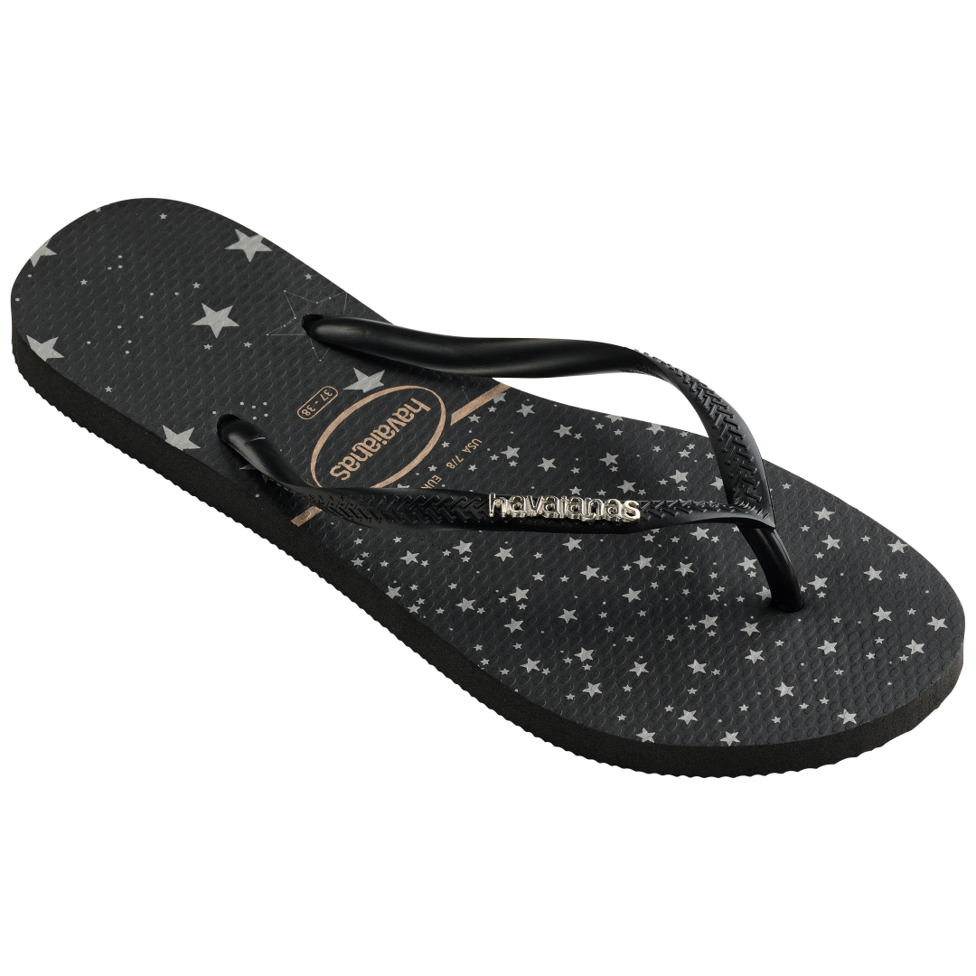 Women's Metallic Print Slim Flip Flop