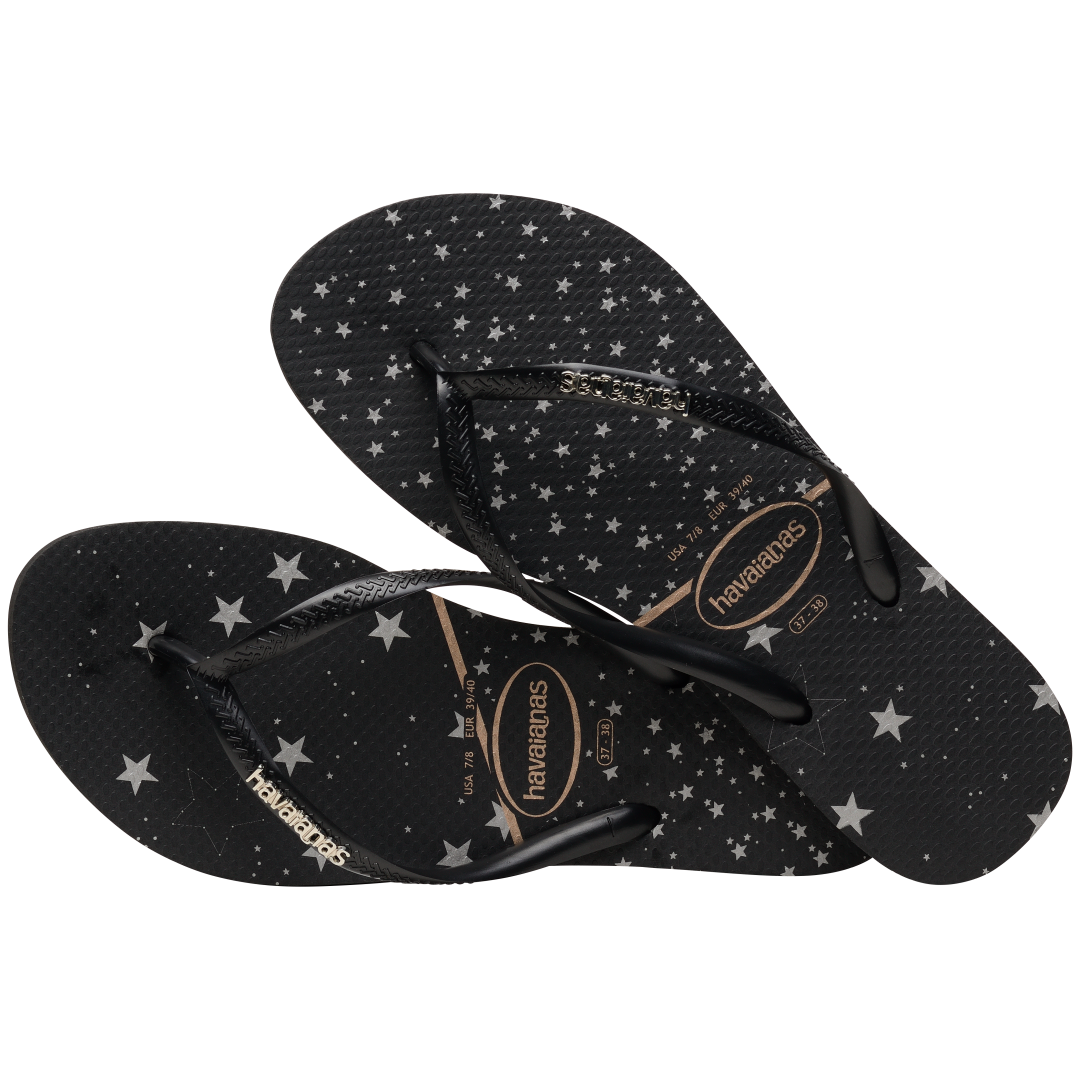 Women's Metallic Print Slim Flip Flop