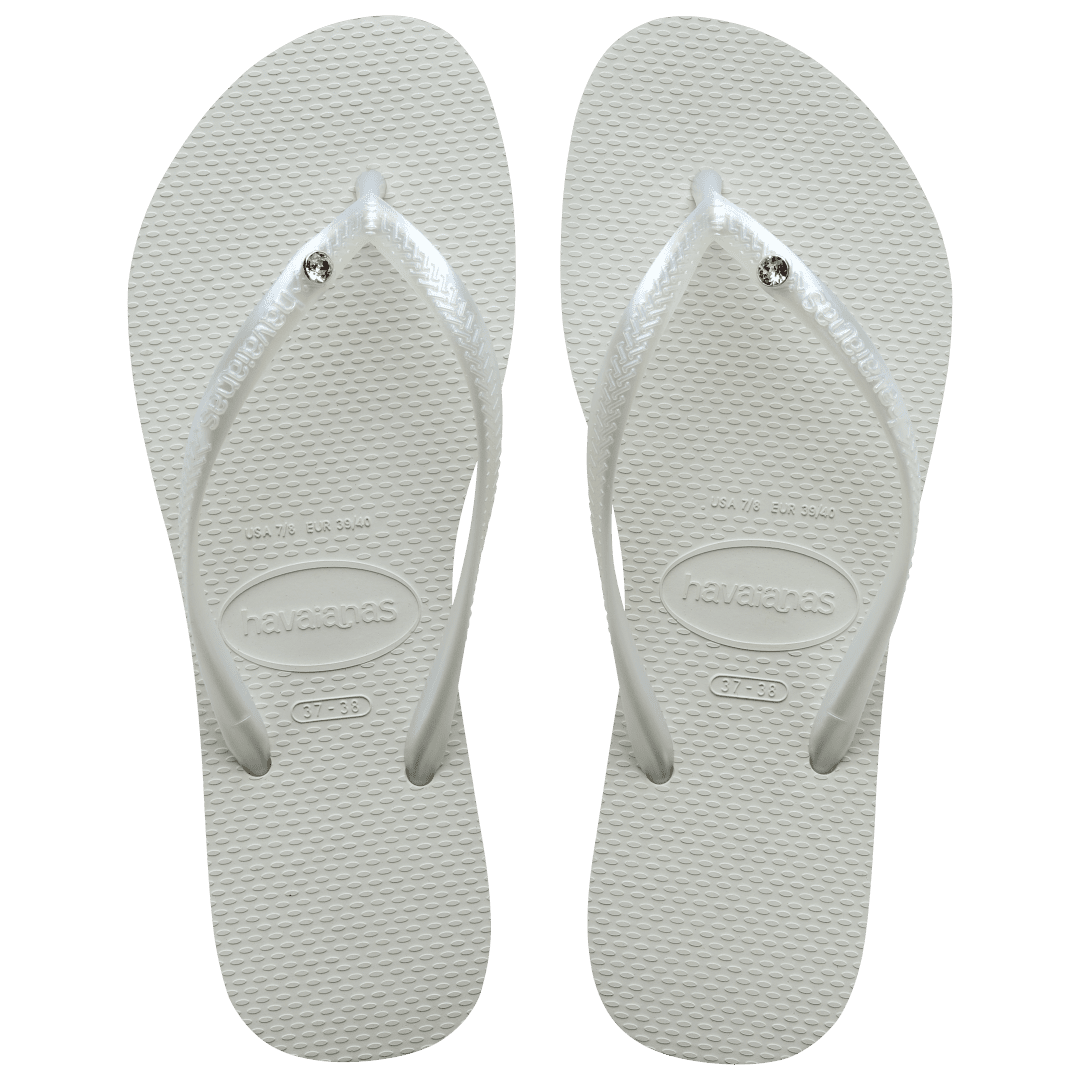 Women's Slim Crystal Flip Flops