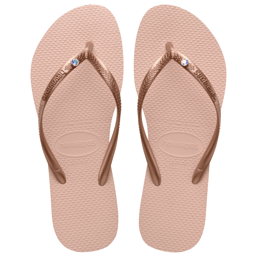 Women's Slim Crystal Flip Flops