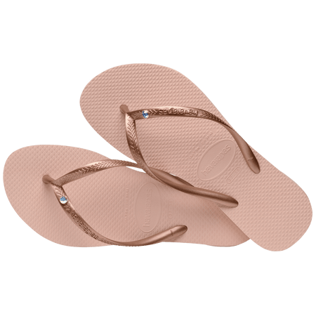 Women's Slim Crystal Flip Flops