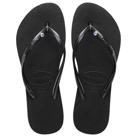 Women's Slim Crystal Flip Flops