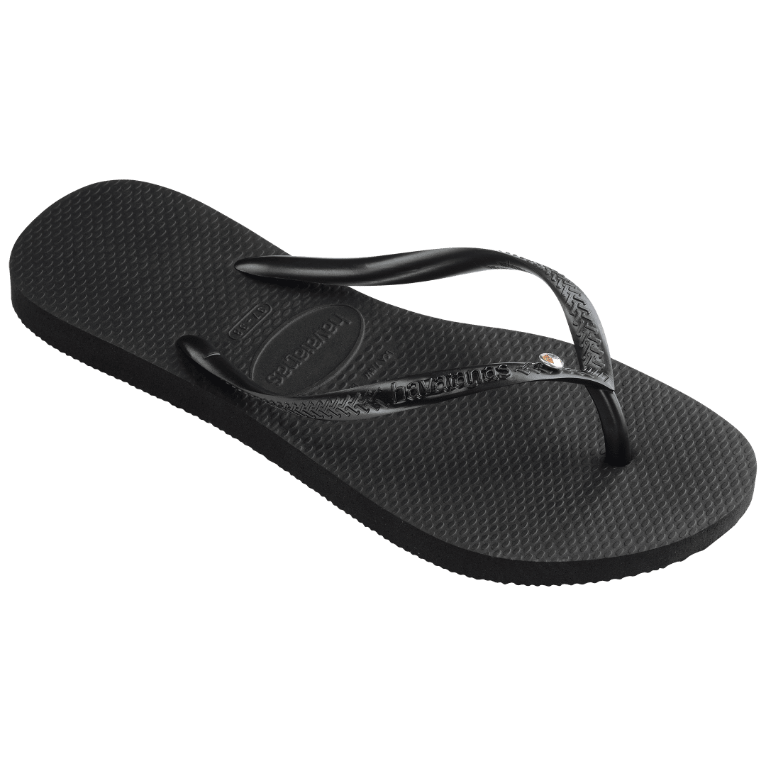 Women's Slim Crystal Flip Flops