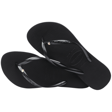 Women's Slim Crystal Flip Flops