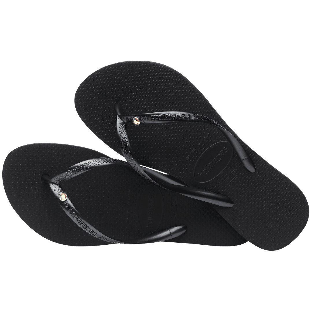 Women's Slim Crystal Flip Flops