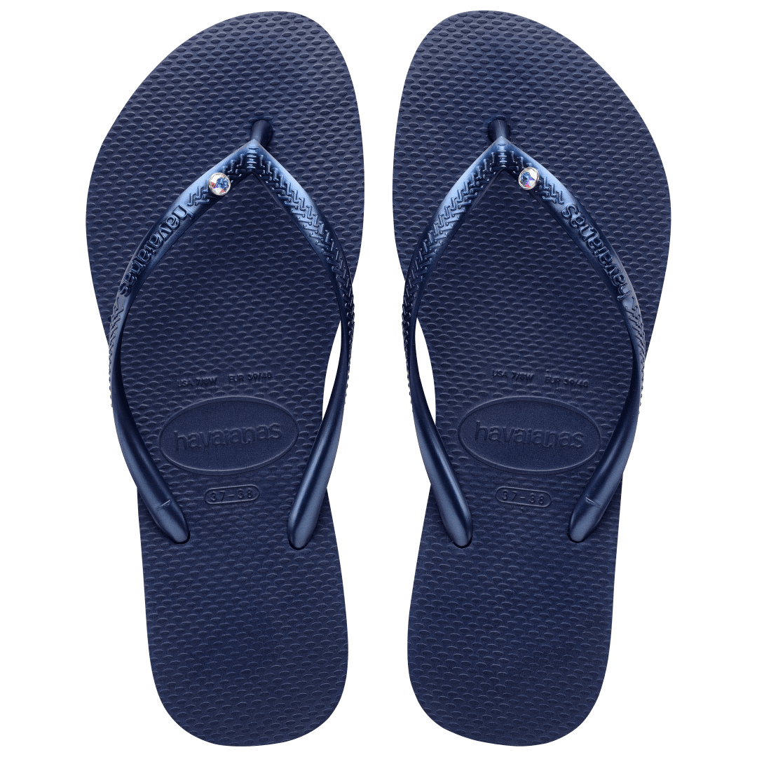 Women's Slim Crystal Flip Flops