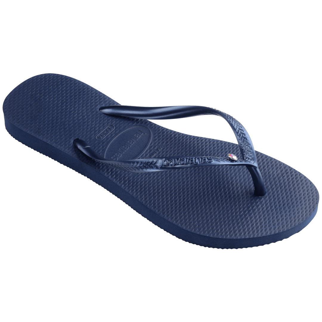 Women's Slim Crystal Flip Flops