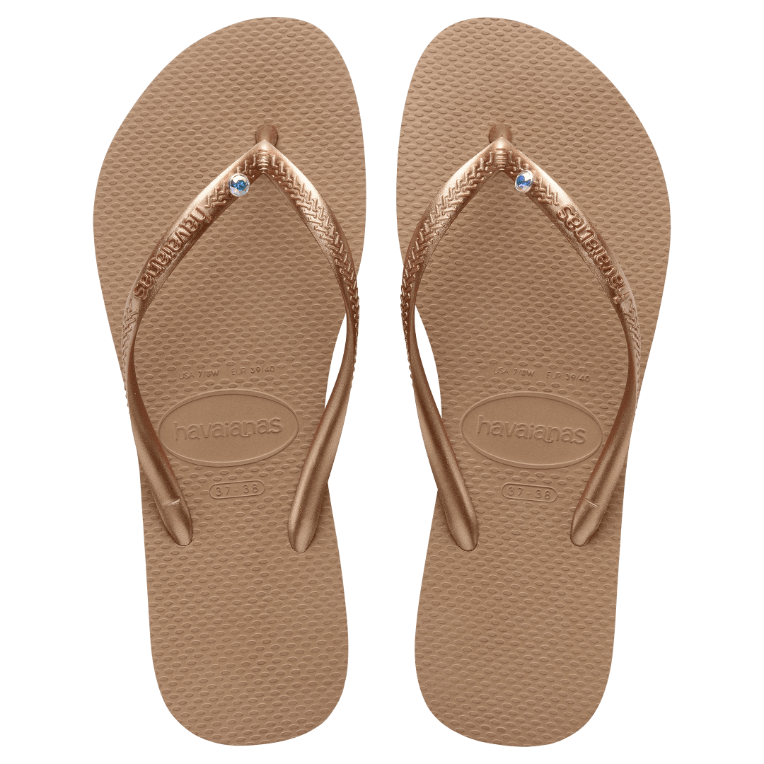 Women's Slim Crystal Flip Flops