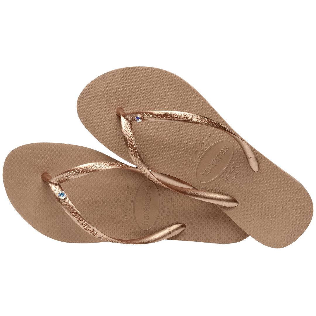 Women's Slim Crystal Flip Flops