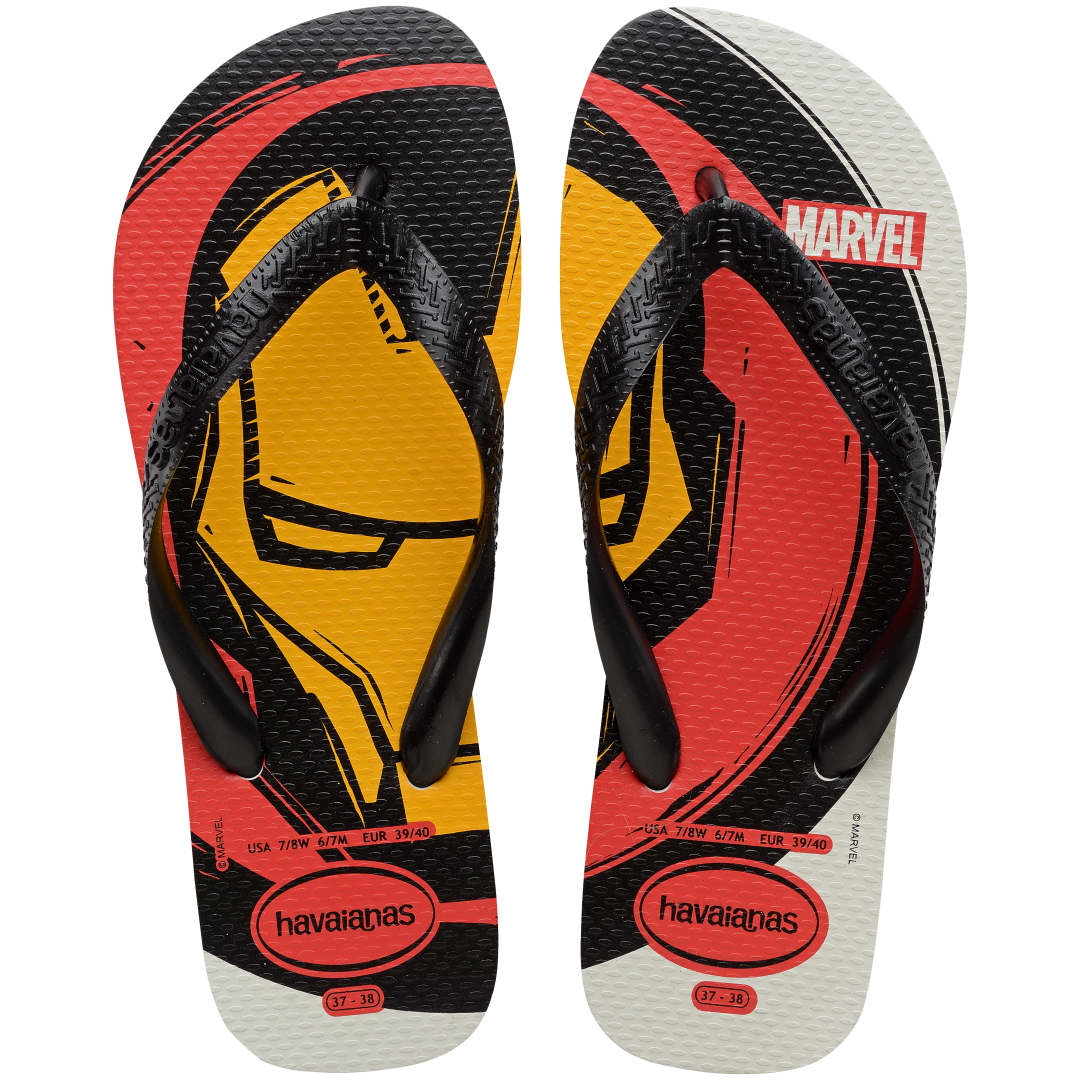 Men's Marvel Logomania Top Flip Flops