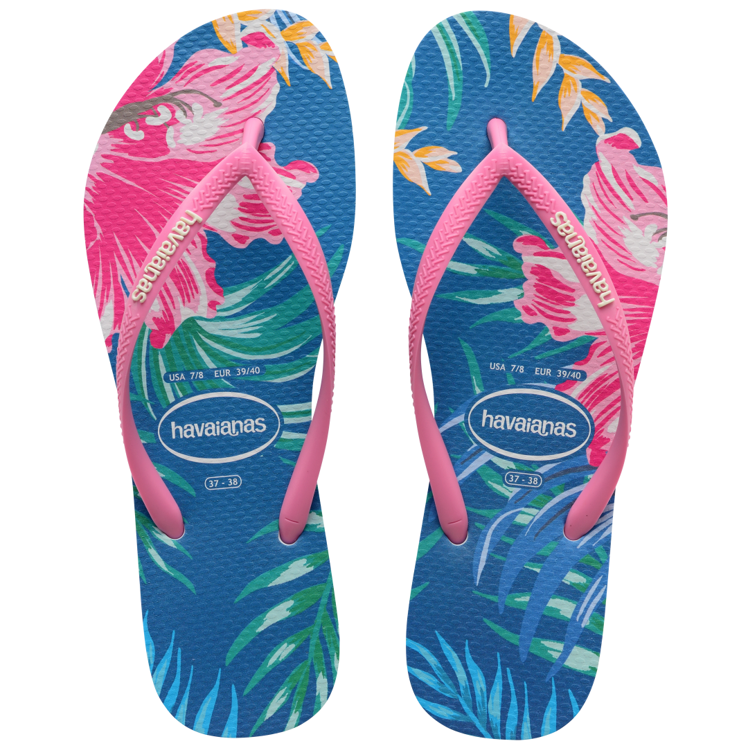 Kids' Slim Floral Palm Flip Flops