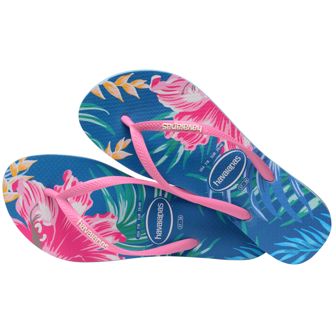 Kids' Slim Floral Palm Flip Flops