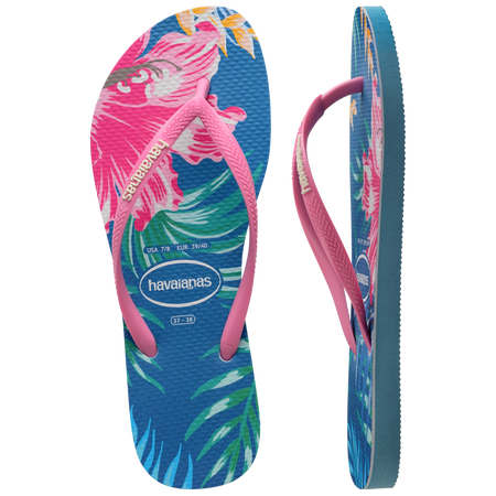 Kids' Slim Floral Palm Flip Flops