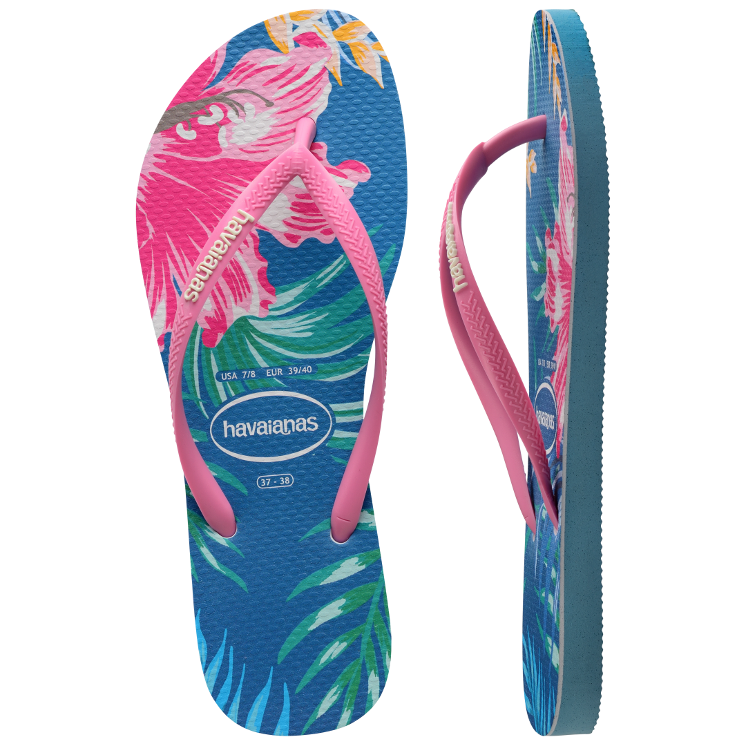 Kids' Slim Floral Palm Flip Flops