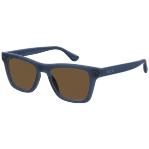 Men's navy and beige sunglasses, front-left view 