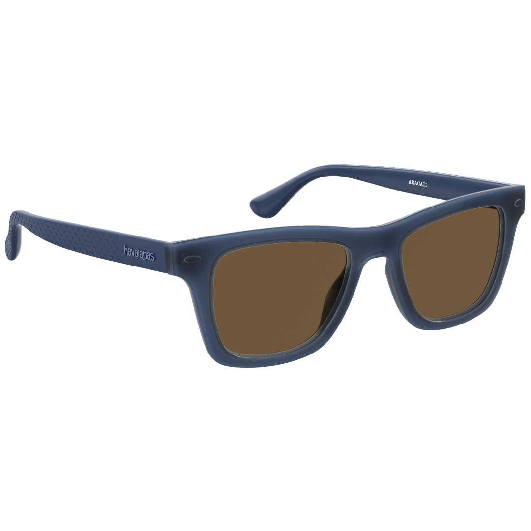 Men's navy and beige sunglasses, front-right view 