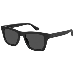 Men's black sunglasses, front-left view 