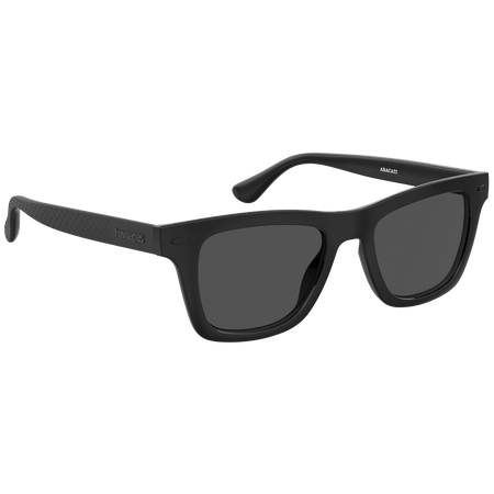 Men's black sunglasses, front-right view 