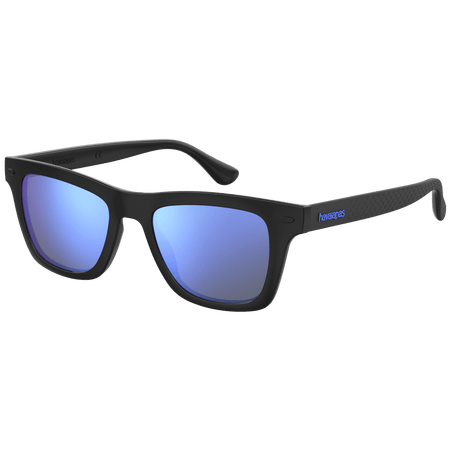 Men's black and blue sunglasses, front-left view