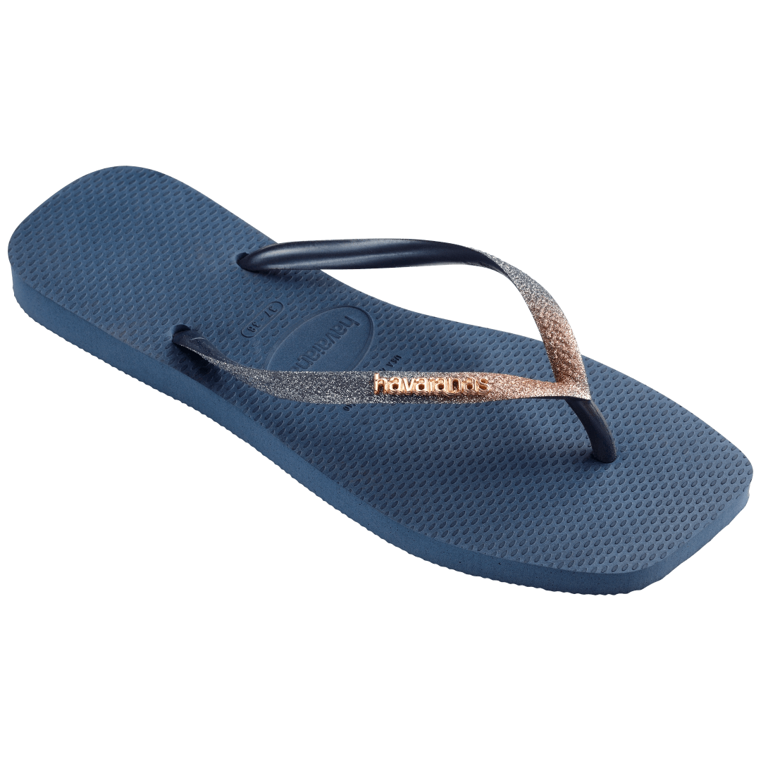 Women's Slim Square Glitter Flip Flops