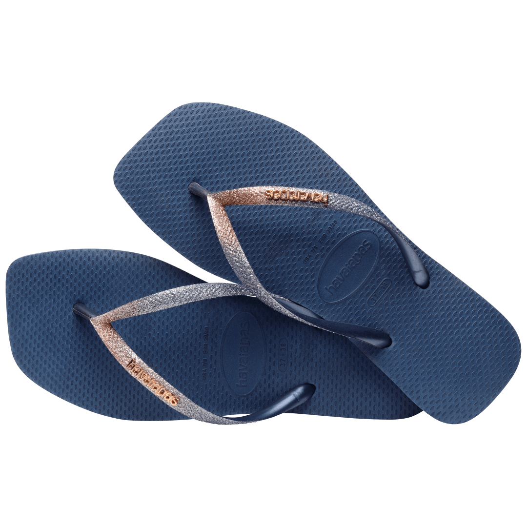 Women's Slim Square Glitter Flip Flops