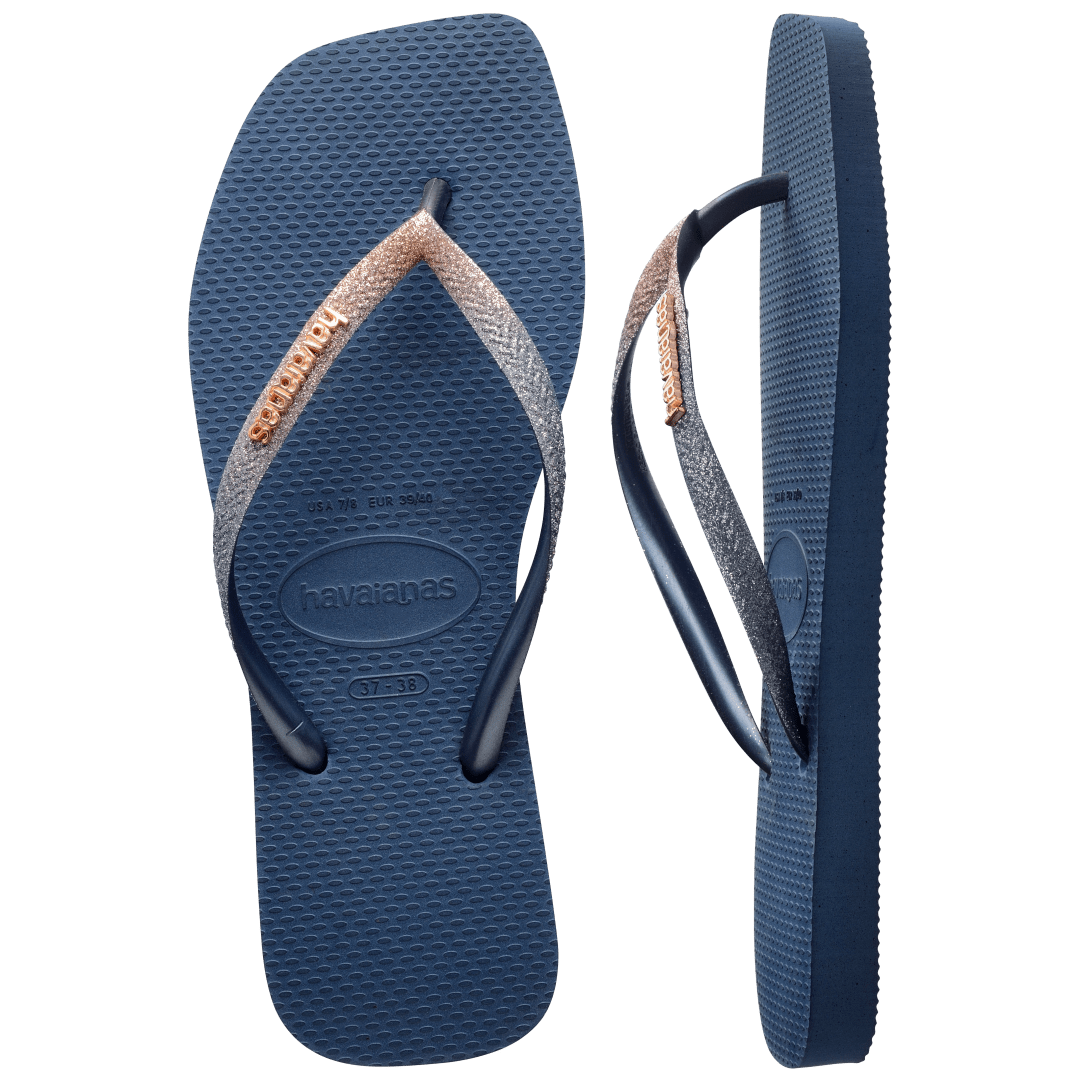 Women's Slim Square Glitter Flip Flops