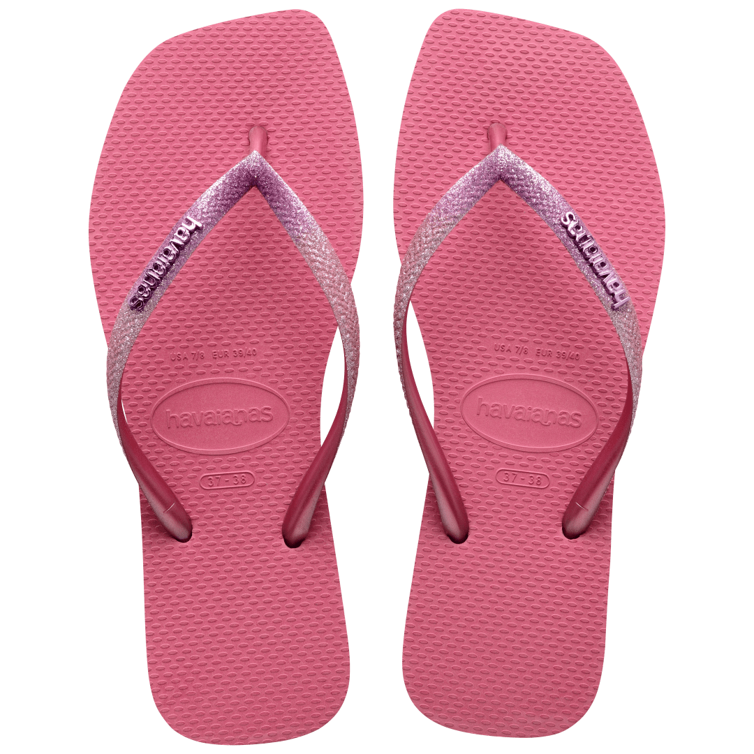 Women's Slim Square Glitter Flip Flops