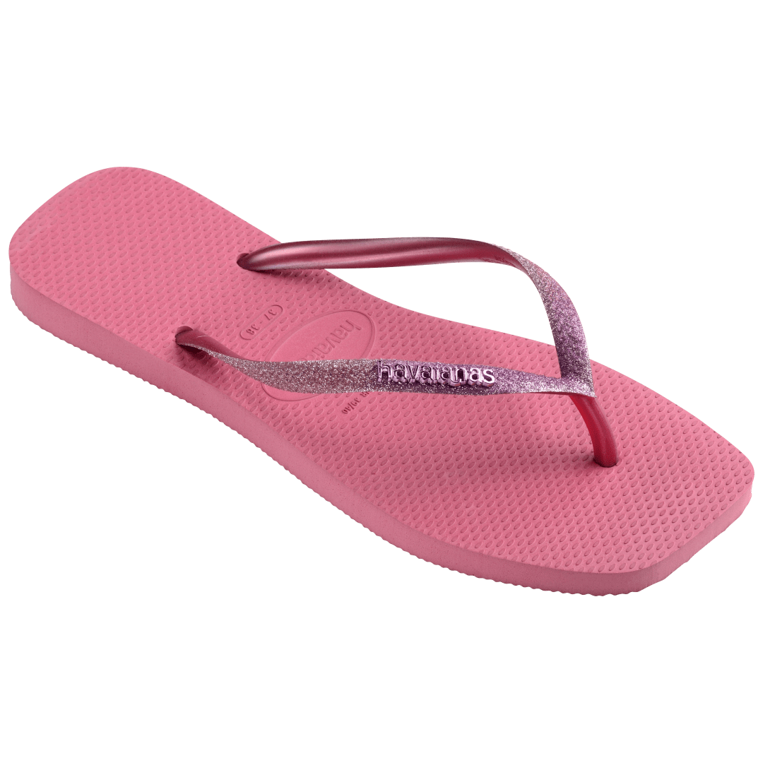 Women's Slim Square Glitter Flip Flops