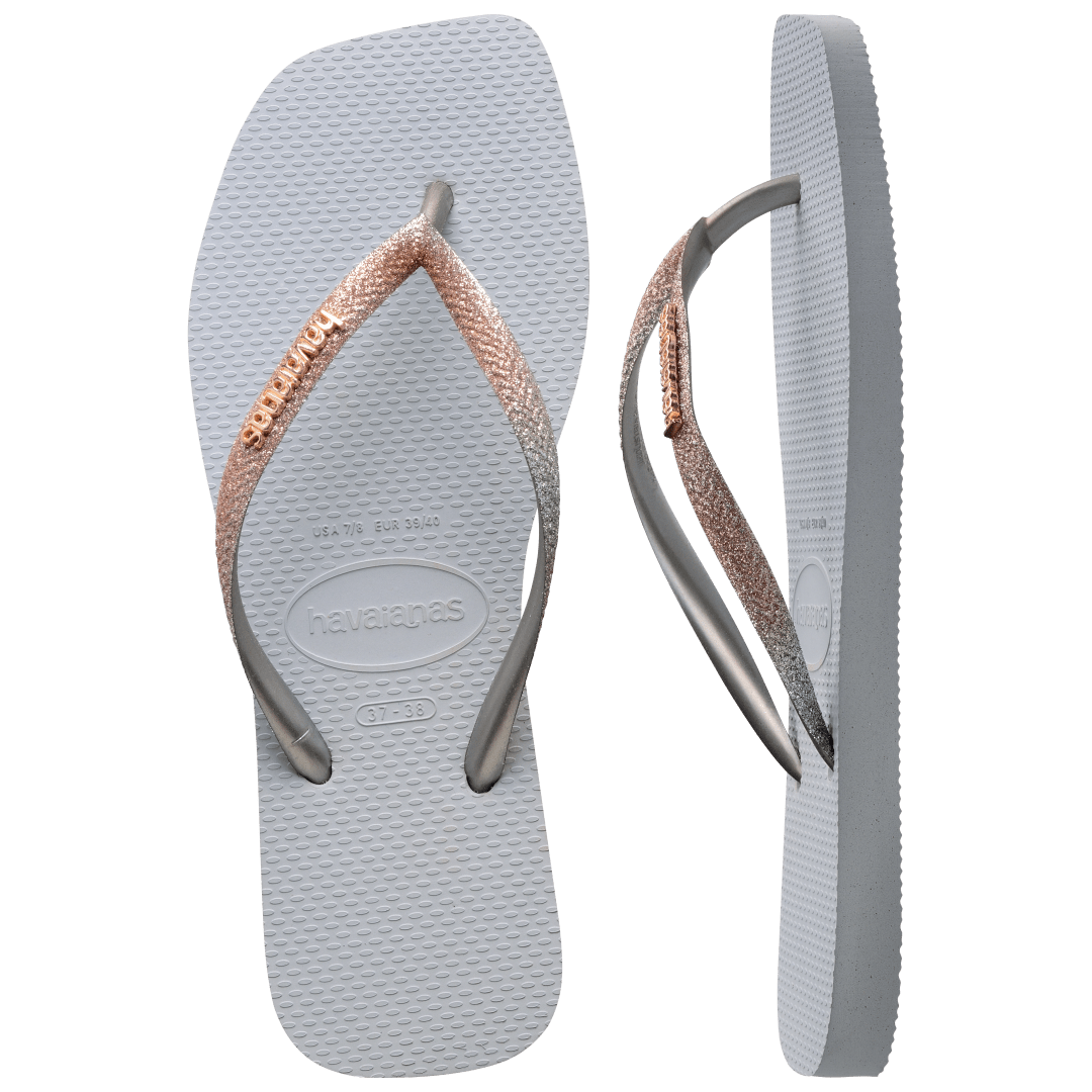 Women's Slim Square Glitter Flip Flops